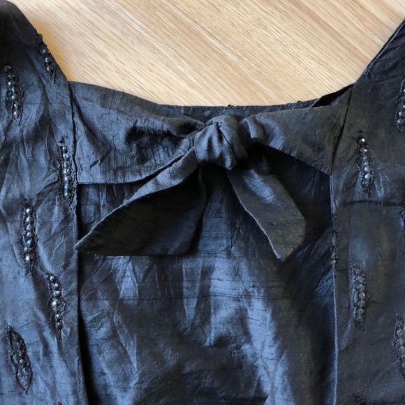 LENA MEDOYEFF Black Sequined Silk Dress, XS - Picture 6 of 11